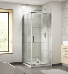 Nuie Pacific Chrome Corner Entry Shower Enclosure 6mm Glass