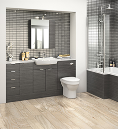 Hudson Reed Fusion Fitted Furniture - Charcoal Black Woodgrain