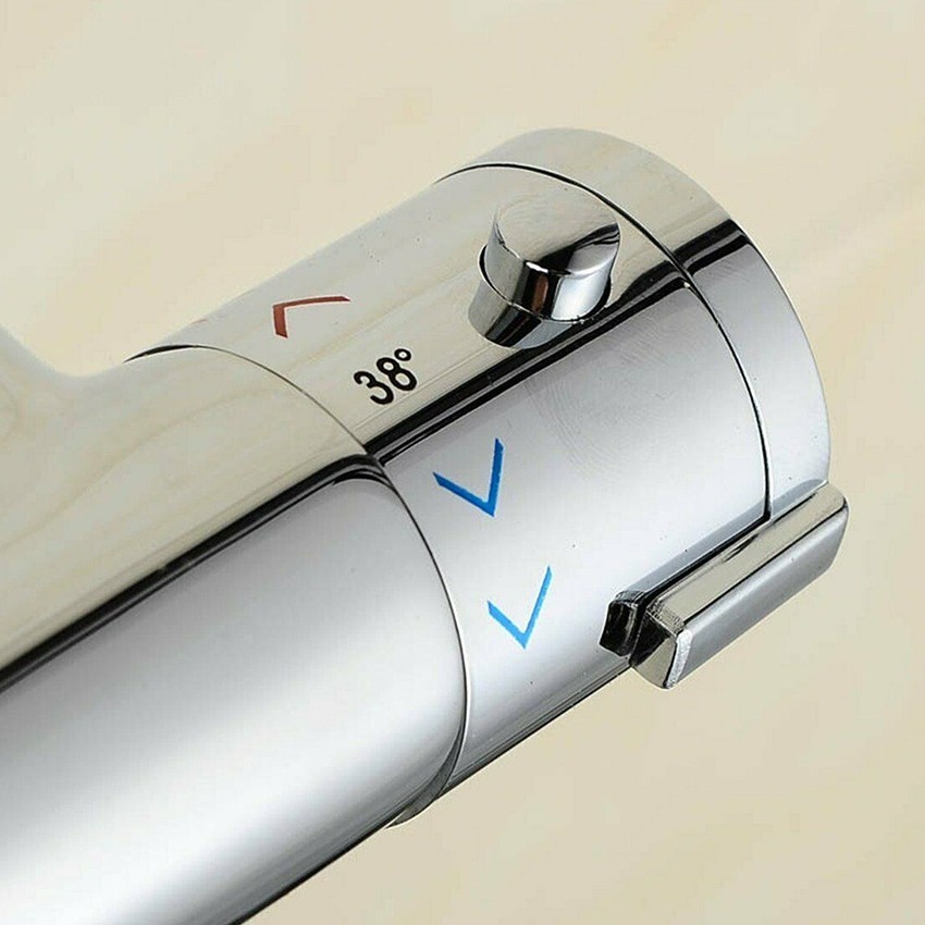 Soho Thermostatic Bath Shower Mixer Tap with Top Outlet & 2 Way Round