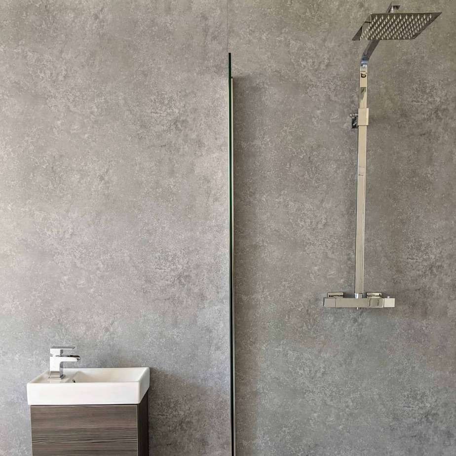 Concrete Light Grey Matt PVC Shower Wall Panel 1000x2400 x 10mm