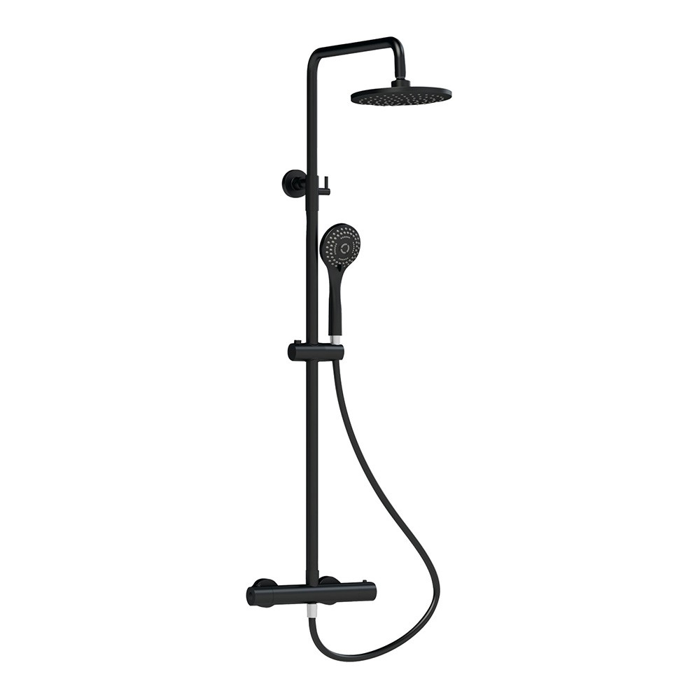 Nuie Round Thermostatic Bar Mixer Shower With Shower Kit Fixed Head Nuie Round Thermostatic Bar Mixer Shower With Shower Kit Fixed Head