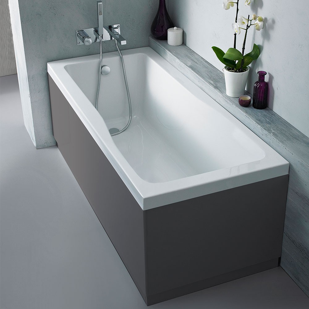 Hudson Reed Front Bath Panel & Plinth 1700mm - Gloss Grey - OFF977 ...