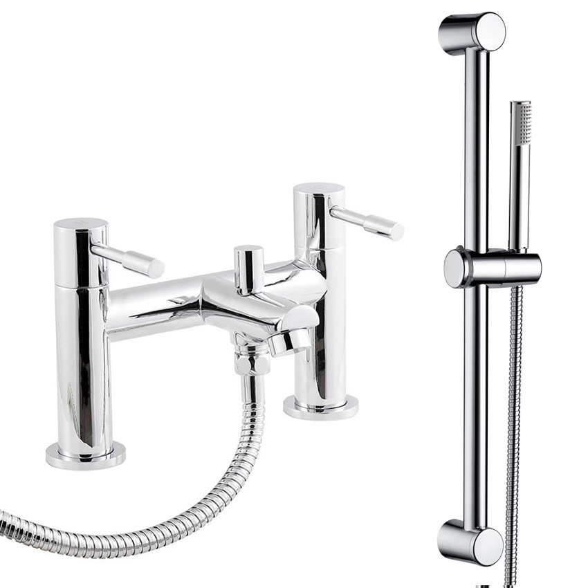 Soho Bath Shower Mixer Tap & Rail KIt MBT22 + SRK01 Bathroom House