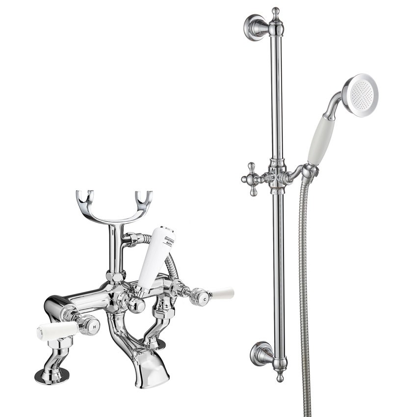 Windsor Bath Shower Mixer Tap Crank Leg with Slider Rail Kit - TBT16B ...