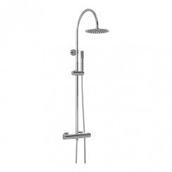 Hudson Reed Luxury Round Rigid Riser Shower Kit with Thermostatic Bar Valve - Chrome A3530-CO-1