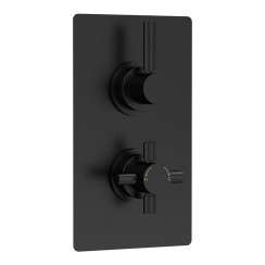 Hudson Reed Tec Twin Concealed Thermostatic Shower Valve with 1 Outlet - Matt Black A4003V-CO-1
