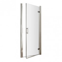 Nuie Pacific Hinged Shower Door with Polished Chrome Profile and Rounded T-Bar Handle 1850mm H x 760mm W x 6mm Glass  - AQHD76-CO-1