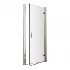 Nuie Pacific Hinged Shower Door with Polished Chrome Profile and ROunded D Handle 1850mm H x 760mm W x 6mm Glass - AQHD76H3 - HAN1203AA-CO-1