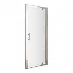 Nuie Pacific Pivot Shower Door with Polished Chrome Profile and Rounded T-Bar Handle 1850mm H x 700mm W x 6mm Glass  - AQPD70-CO-1