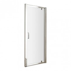 Nuie Pacific Pivot Shower Door with Polished Chrome Profile and Rounded D Handle 1850mm H x 700mm W x 6mm Glass - AQPD70H3 - HAN1203AA-CO-1