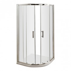 Nuie Pacific Quadrant Shower Enclosure with Polished Chrome Profile and Rounded T-Bar Handle 1850mm H x 800mm W x 6mm Glass - AQU8-CO-1