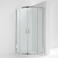 Nuie Pacific Quadrant Shower Enclosure with Polished Chrome Profile and Rounded D Handle 1850mm H x 800mm W x 6mm Glass - AQU8H3-CO-1