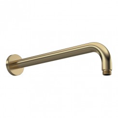 Hudson Reed Round Wall Mounted Shower Arm 345mm - Brushed Brass ARM801-CO-1