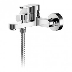Nuie Arvan Wall Mounted Bath Shower Mixer Tap with Shower Kit - Chrome