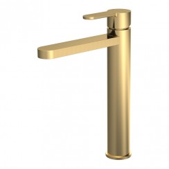 Nuie Arvan High-Rise Mono Basin Mixer Tap - Brushed Brass - ARV870-CO-1