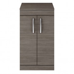 Athena Brown Grey Avola 500mm Floor Standing 2 Door Cabinet & Worktop