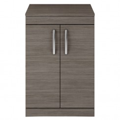 Athena Brown Grey Avola 600mm Floor Standing 2 Door Cabinet & Basin 3