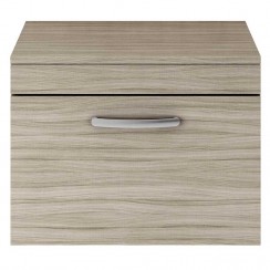 Athena Driftwood 600mm Wall Hung 1 Drawer Cabinet & Worktop