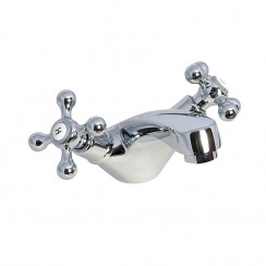 Belmont Chrome Deck Mounted Mono Basin Mixer Tap - Traditional Rounded Design - TBT01C