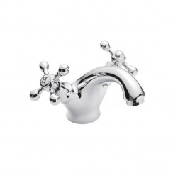 Belmont Traditional Chrome Deck Mounted Mono Basin Mixer Tap with Swan Neck - TBT02C