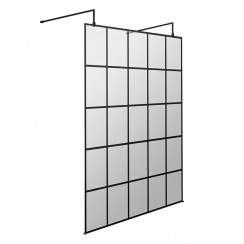 Hudson Reed 1400mm Freestanding Black Framed Wetroom Screen
