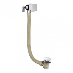 BFW2C - Chrome Square Bath Filler with Easy Clean Sprung Waste & Overflow - 80cm - Bathroom-house - CO-1