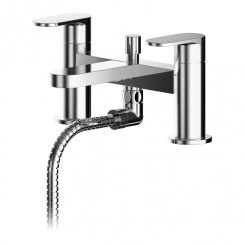 Nuie Binsey Deck Mounted Bath Shower Mixer Tap with Shower Kit - Chrome - BIN304-CO-1