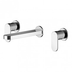 Nuie Binsey Wall Mounted 3-Hole Basin Mixer Tap without Plate - Chrome - BIN317-CO-1