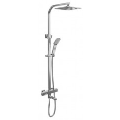 Boston Wall Mounted Thermostatic Bath Shower Mixer Tap with Rigid Riser Shower Kit