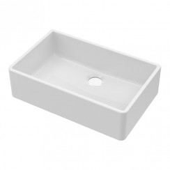 Nuie Fireclay Kitchen Butler Single Bowl Sink 795mm W x 500 mm D x 220mm H - White - BU10032-CO-1