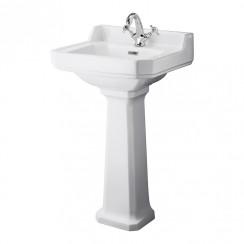 Old London by Hudson Reed Richmond 500mm Basin & Pedestal 1TH - CCR032-CO-1