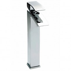 Chelsea Chrome Deck Mounted Mono Tall Basin Mixer Tap - Modern Square Design - MBT38C