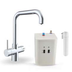 Alpha Chrome 3 in 1 Instant Hot Boiling Water Kitchen Tap tank and Filter - HKT02C-CU