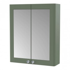 CLA817 Nuie Classique 2-Door Mirrored Bathroom Cabinet 600mm W x 715mm H - Satin Green CLA817-CO-1