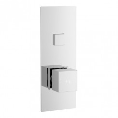 Hudson Reed Ignite Square Push Button Concealed Thermostatic Shower Valve with 1 Outlet - Chrome CPB3310-CO-1
