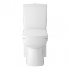 Hudson Reed Arlo 585mm Short Projection Flush to Wall Close Coupled Toilet & Soft Close Seat- CPC027-CO-1