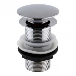 Nuie Unslotted Push Button Basin Waste - Chrome - EK304-CO-1
