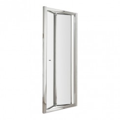 Nuie Ella Bi-Fold Shower Door with Satin Chrome Profile 1850mm H x 800mm W x 5mm Glass - ERBD80-CO-1
