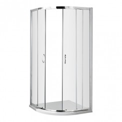 Nuie Ella Quadrant Shower Enclosure with Satin Chrome Profile and Classic Bow Handle 1850mm H x 800mm W x 5mm Glass - ERQ8-CO-1
