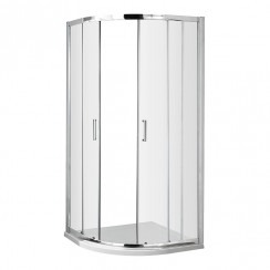 Nuie Ella Quadrant Shower Enclosure with Satin Chrome Profile and Square D Handle 1850mm H x 800mm W x 5mm Glass - ERQ8H5-CO-1