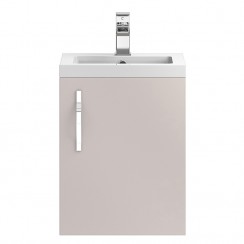 Hudson Reed Apollo Cashmere Wall Hung 400mm Vanity Cabinet & Basin 1