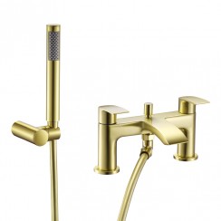 Hatton Brushed Brass Deck Mounted Bath Shower Mixer Tap- MBT64BB- CO-1