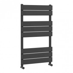 HLA82 Nuie Piazza Square Flat Towel Radiator 500mm W x 30mm D x 840mm H - Anthracite HLA82-CO-1