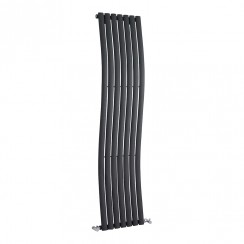 Hudson Reed Revive Vertical Wave Single Panel Designer Radiator 1785mm H x 413mm W - Anthracite HLA95-CO-1