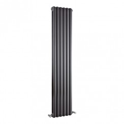 Hudson Reed Salvia Vertical Double Panel Designer Radiator 1800mm H x 383mm W - Anthracite HSA005-CO-1