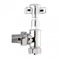 Old London by Hudson Reed Traditional Victorian Crosshead Angled Radiator Valves (Pair) - Chrome HT336-CO-1