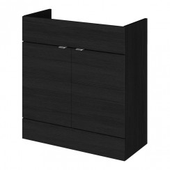 Hudson Reed Fusion 800mm Floorstanding 2 Door Vanity Unit Charcoal Black Woodgrain - Bathroom-house - OFF609 - CO-1