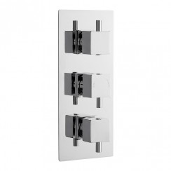 Nuie Series L Triple Handle Concealed Shower Valve with 2 Outlet- Chrome - JTY303-CO-1