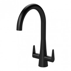 Nuie Samir Kitchen Mono Tap With Dual Lever Handles - Matt Black