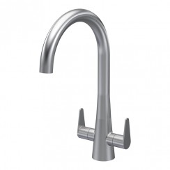Nuie Samir Kitchen Mono Tap With Dual Lever Handles - Brushed Nickel
